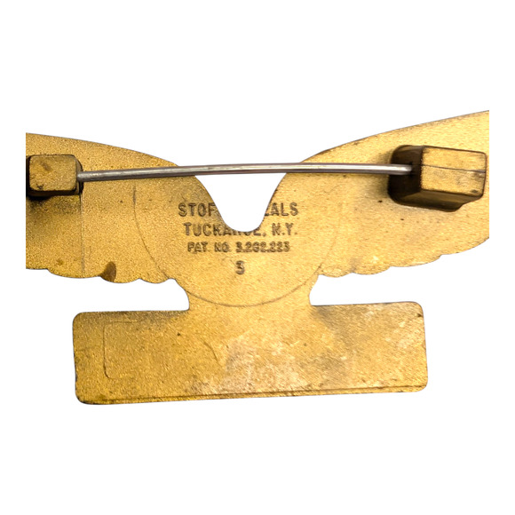 US Air Airlines Vtg Gold Silver Stoffel Seals Flight Wings Hat Lapel Badge Pin - Picture 2 of 6